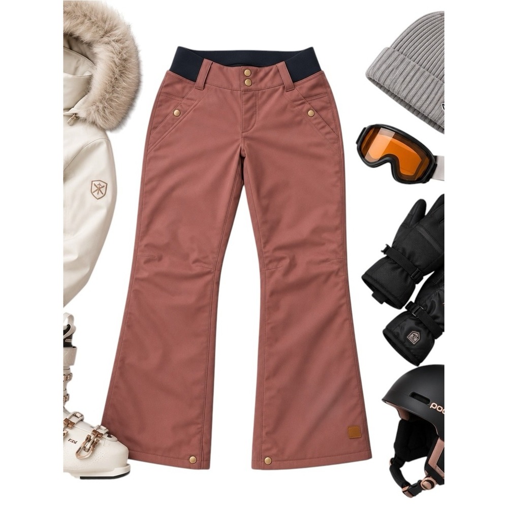 Ride Cappel Mauve Brown Snowboard Ski Pants Women Small Tall Ski Winter Gear EUC